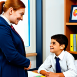 **

"A dedicated child counselor in a brightly lit, welcoming office, fully clothed in professional attire, actively listening to a young boy (8 years old) who is fully clothed in modest clothing. The counselor is leaning forward with a warm, encouraging expression. Bookshelves and colorful artwork adorn the walls in the background. safe for work, appropriate content, professional, family-friendly, perfect anatomy, correct proportions, natural pose, well-formed hands, proper finger count, natural body proportions, high quality."

**