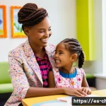 아동상담사 연봉 협상 팁 - **Prompt:** A heartwarming scene inside a bright, clean child counseling office. An 8-year-old girl,...